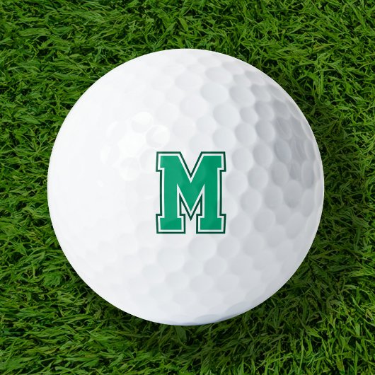 Groen varsity monogram golfballen