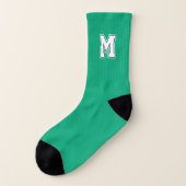Groen varsity monogram sokken (Links - buitenkant)