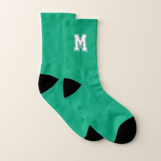 Groen varsity monogram sokken (Paar)