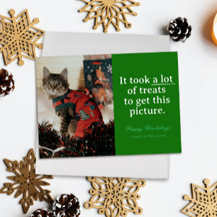 Groen Veel Treats Happy Howlidays Grappig huisdier Feestdagenkaart