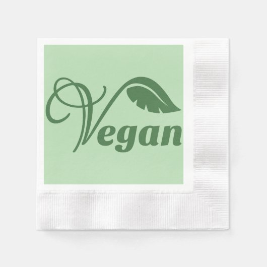  groen vegan Logo blad Servet (Voorkant)
