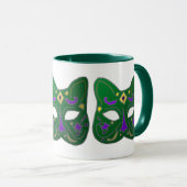 Groen Venetiaans kattenmaskerontwerp Mok (Voorkant rechts)