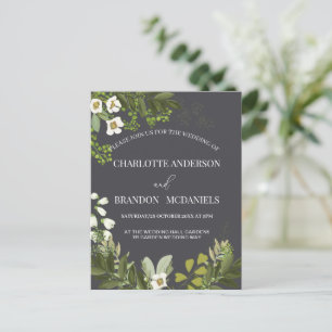 Groen verlaat tijdloze botanische bruiloft briefkaart
