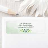 Groen verlaat Waterverf adres Etiket (Insitu)