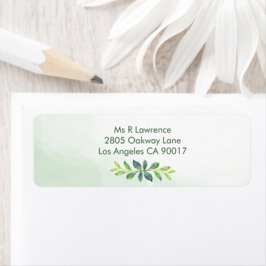 Groen verlaat Waterverf adres Etiket (Insitu)