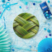 Groen vers bamboeweefsel papieren bordje (Feest)