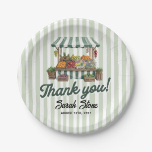 Groen Vers Van De Markt Bruiloftsfeest Papieren Bordje