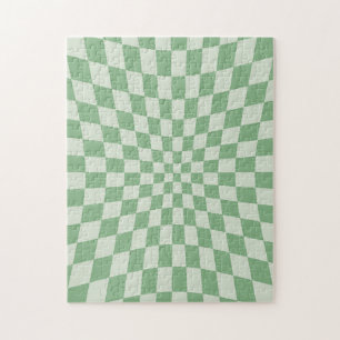 groen vervormd dambordpatroon legpuzzel