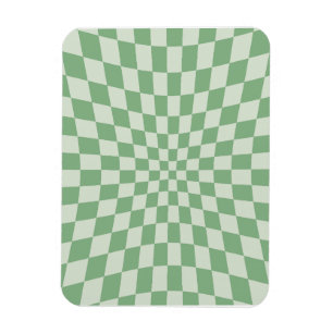 groen vervormd dambordpatroon magneet