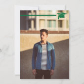 Groen vet AFSTUDEREN brieven en Pet Afstuderen Kaart (Achterkant)