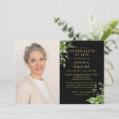 groen viering van het leven begrafenis foto kaart (Staand voorkant)