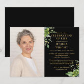 groen viering van het leven begrafenis foto kaart (Voorkant / Achterkant)