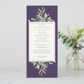 Groen Viering van het Leven Begrafenisdienst Kaart (Staand voorkant)