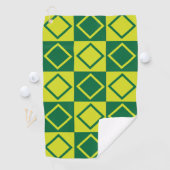 Groen vierkant Diamond Geometric Decorative Golfhanddoek (Insitu)