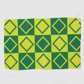 Groen vierkant Diamond Geometric Decorative Golfhanddoek (Horizontaal)