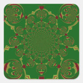 Groen Vierkante Sticker (Voorkant)