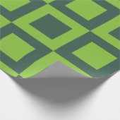 Groen vierkantjes geometrisch cadeaupapier (Hoek)