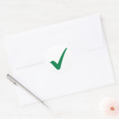 Groen vinkje ronde sticker (Envelop)
