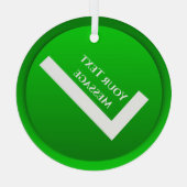 Groen vinkje symbool Kerstmis Glas Ornament (Achterkant)