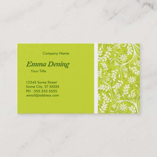 Groen Visitekaartje (Voorkant)
