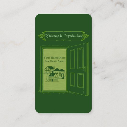 Groen Visitekaartje voor makelaars (Achterkant)