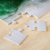 Groen vloeibaar gasbekergas legpuzzel (Zijkant)