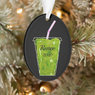 Groen vloeiend gepersonaliseerd ornament