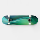 Groen vloeiende vormen op donkerblauw skateboard (Horizontaal)