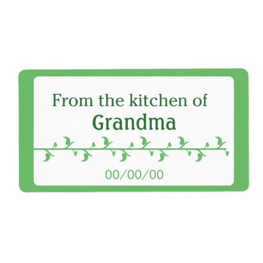 Groen voedseletiket etiket (Voorkant)