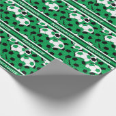 Groen Voetbal Collage Cadeaupapier (Hoek)