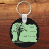 groen - vogelboom - ik cant God can - sleutelhange Sleutelhanger (Voorkant)
