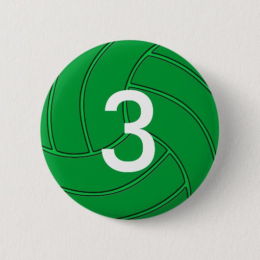 Groen volleyball Jersey Number of Initialen Pin Ronde Button 5,7 Cm (Voorkant)
