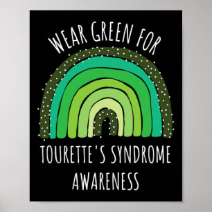 Groen voor bewustzijn van het syndroom van Tourett Poster