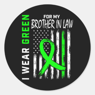 Groen voor mijn broer in de wet Nierziekte Awarene Ronde Sticker