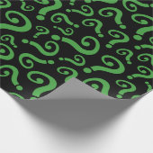 Groen vraagteken cadeaupapier (Hoek)