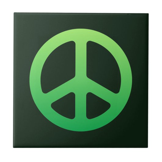 Groen vredesteken tegeltje (Voorkant)