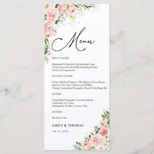 Groen Vrijgezellenfeest Menu (Voorkant)