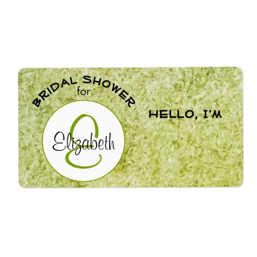 Groen Vrijgezellenfeest Monogram Papieren label Na (Voorkant)