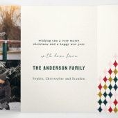 Groen Vrolijk Kerstfeest Multiphoto Drieluik Wenskaart (Binnenkant midden)