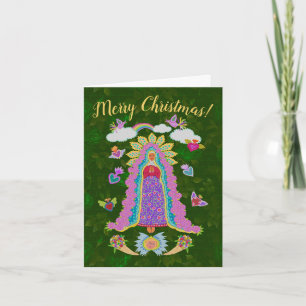 Groen Vrolijk Kerstfeest Onze Lieve Vrouw van Guad Notitiekaartje