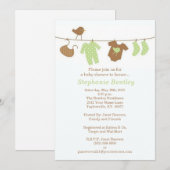 Groen wasgoed Baby shower 5x7 Uitnodiging (Voorkant / Achterkant)
