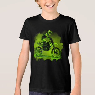 Groen Water Kleur Dirt Bike Tri-Blend Shirt