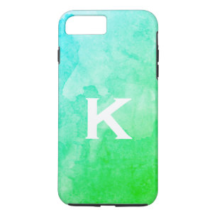 Groen / Water Kleur / Monogram iPhone 8 Plus / 7 Plus Hoesje