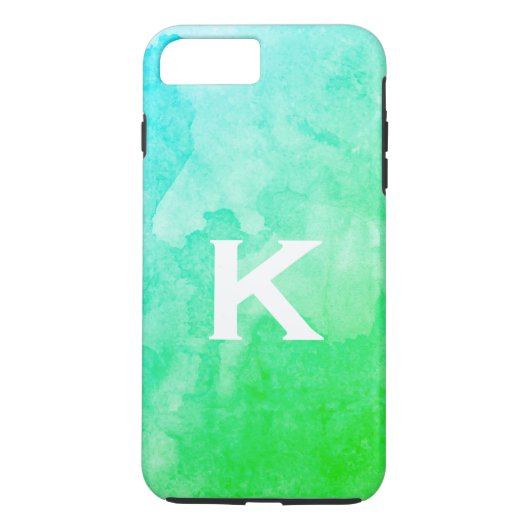 Groen / Water Kleur / Monogram Case-Mate iPhone Case (Achterkant)