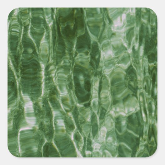 Groen water vierkante sticker (Voorkant)