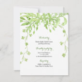 Groen Watercolo Krans Bruids Douche Uitnodiging (Achterkant)