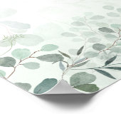 Groen Waterverf Eucalyptus Baby shower Welkom Poster (Hoek)