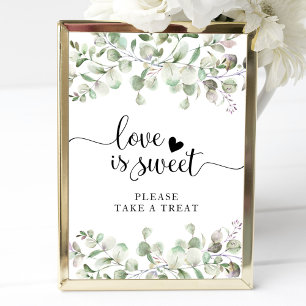 Groen Waterverf Eucalyptus Love Is Sweet Bord Poster