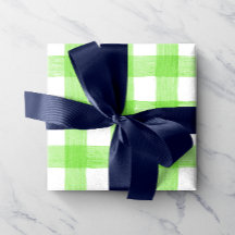 Groen Waterverf gingham-pakpapier