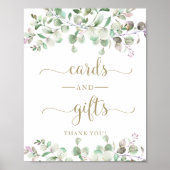 Groen Waterverf Kaarten En Cadeaubon Bord Poster (Voorkant)